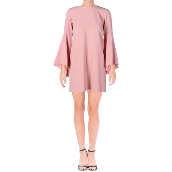 NWT Aqua Pink Crepe Bell Sleeve Mini Dress Size XS - Picture 1 of 6
